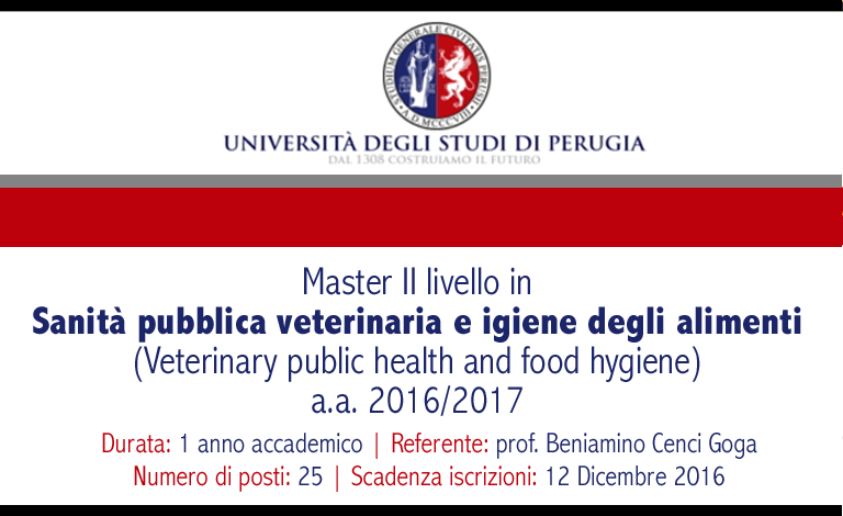 Master Sanità pubblica veterinaria e igiene degli alimenti – UNIPG